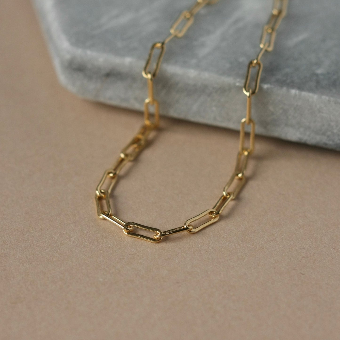 Gold Paper Clip Chain Bracelet