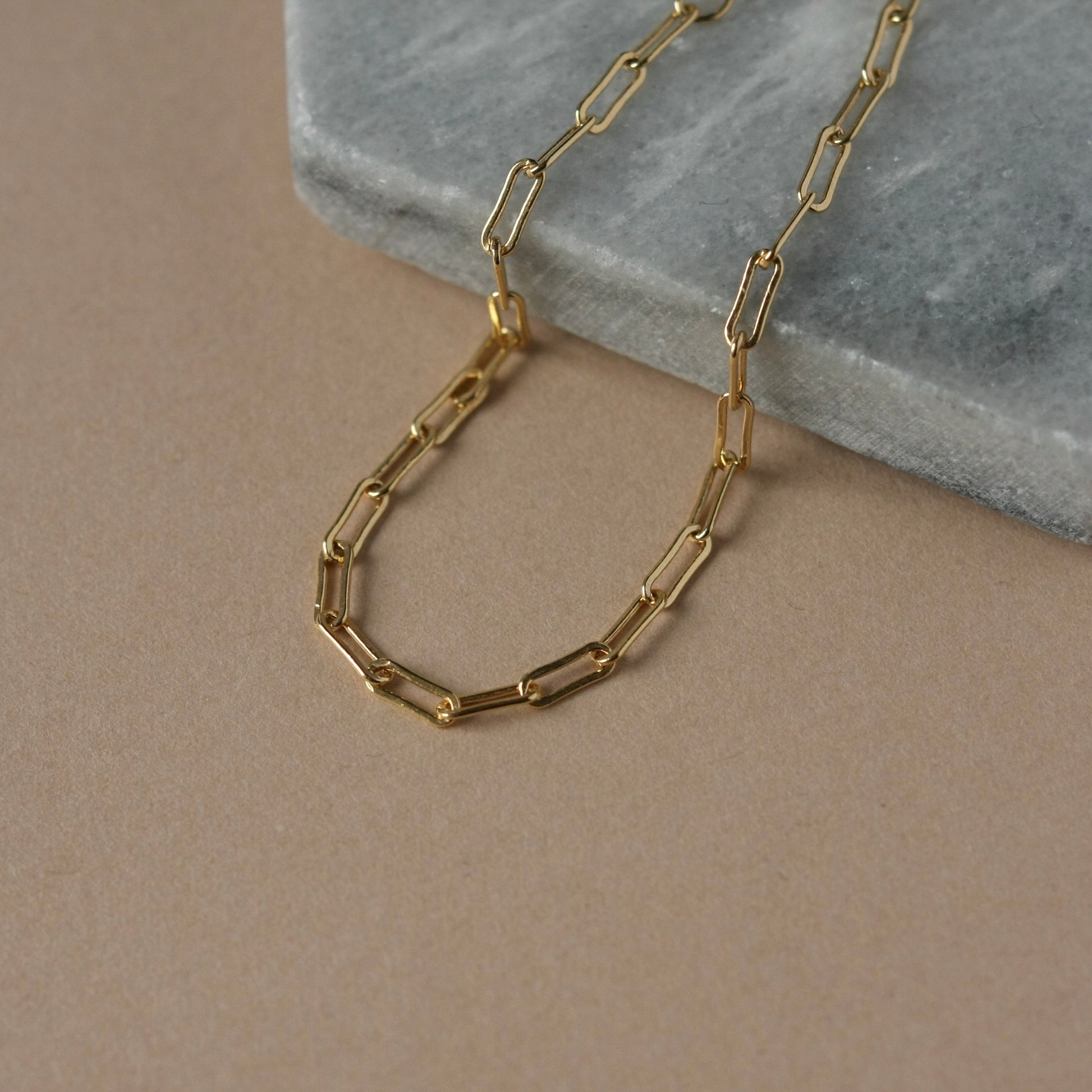 Gold Paper Clip Chain Bracelet