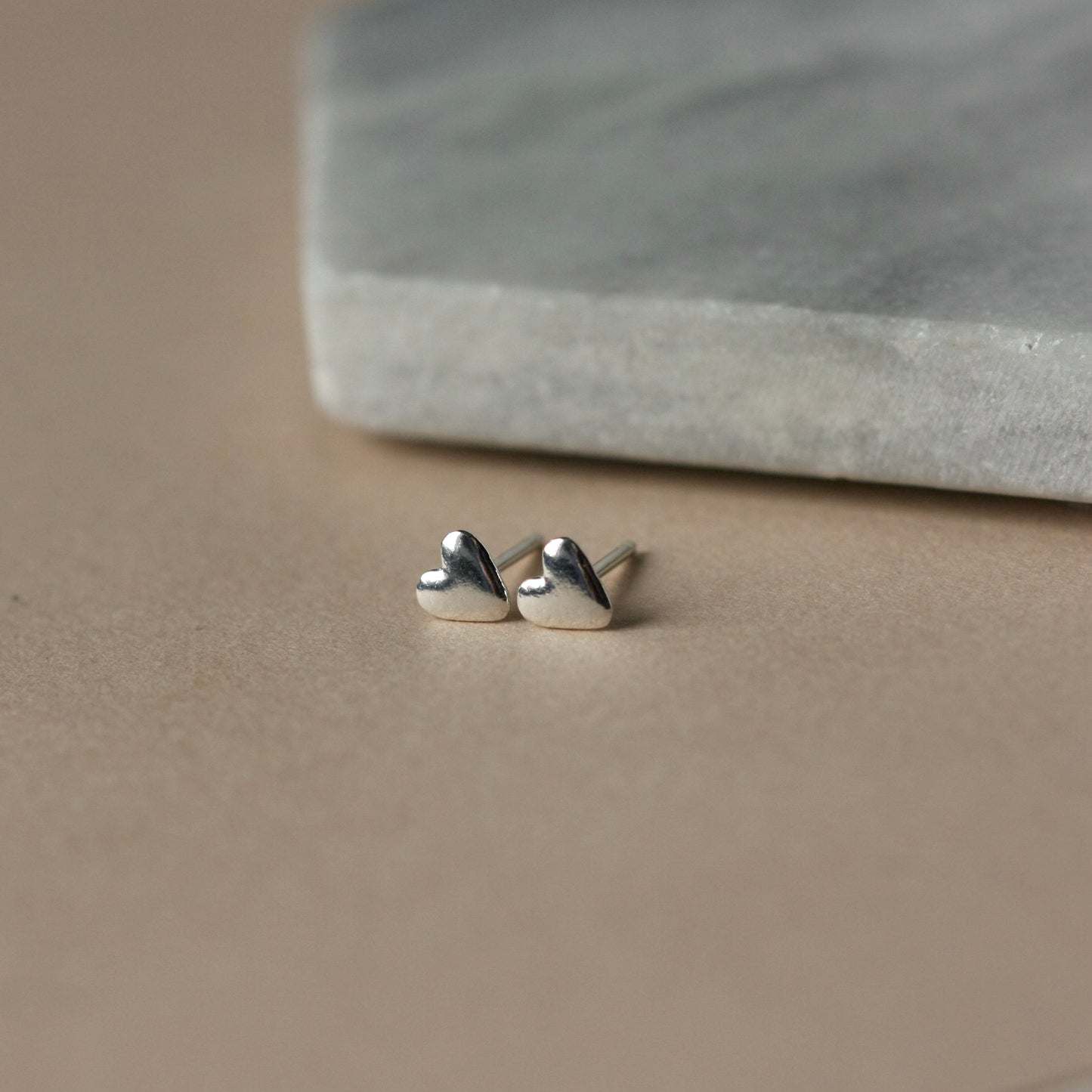 Small Sterling Silver Heart Studs