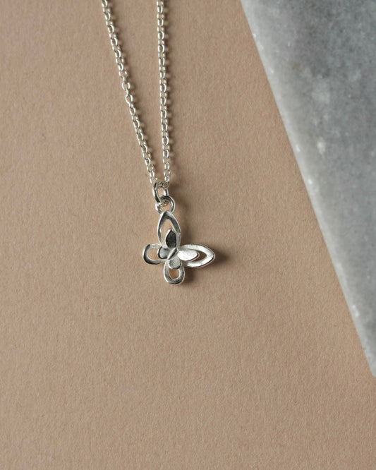 Sterling Silver Butterfly Charm Necklace