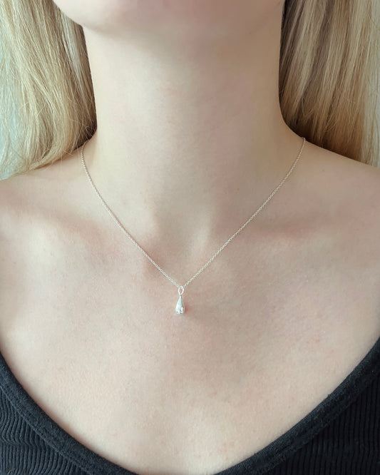 Solid Sterling Silver Teardrop Necklace