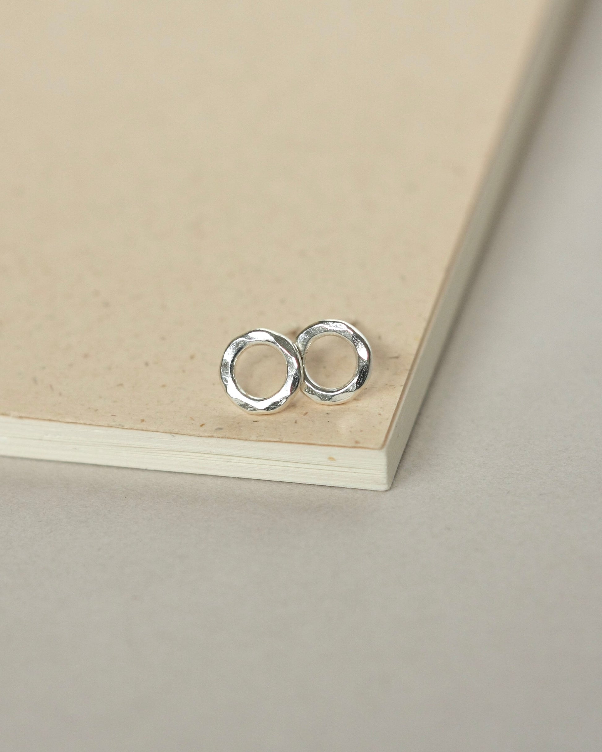 Small Hammered Sterling Silver Circle Studs