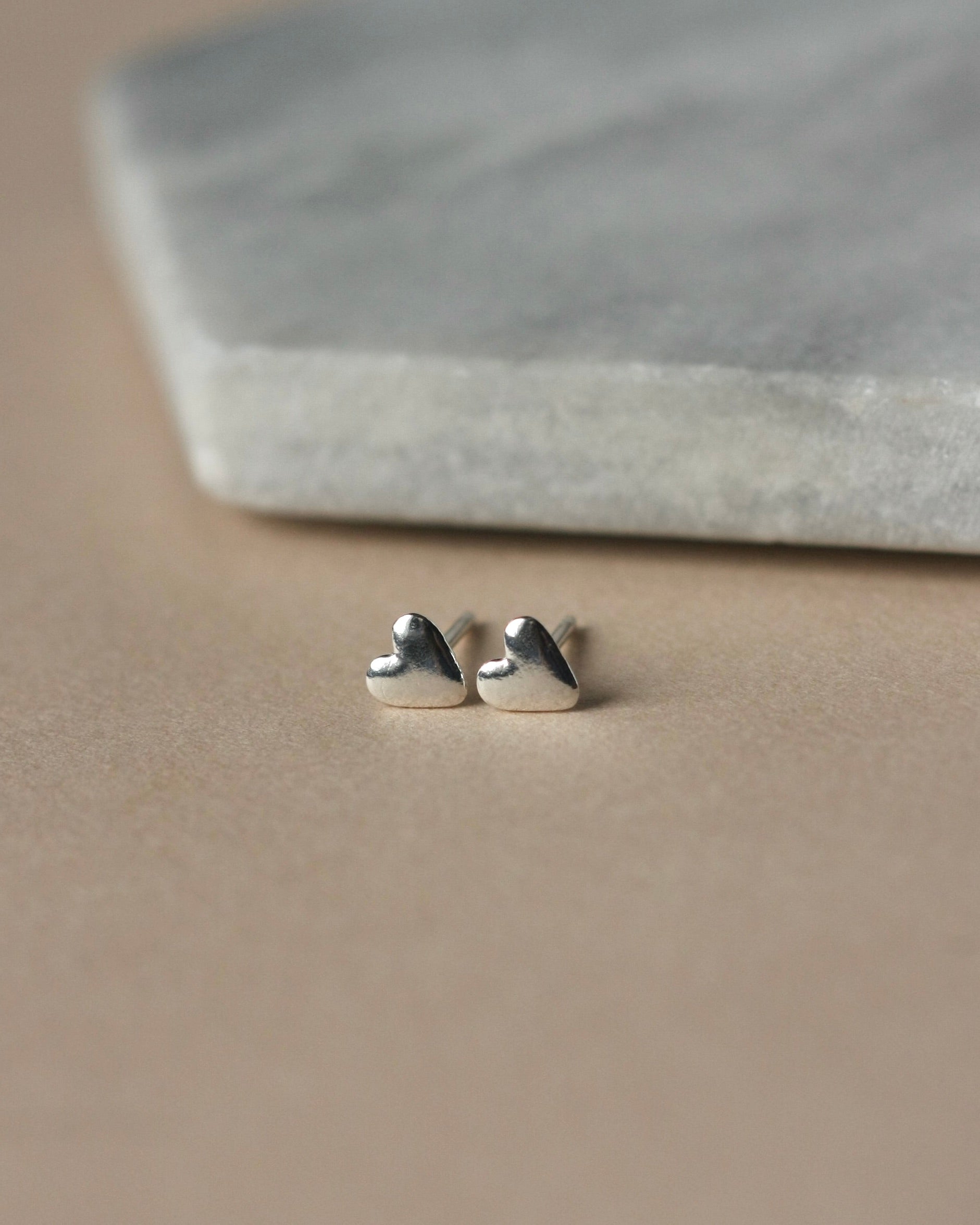 Small Sterling Silver Heart Studs