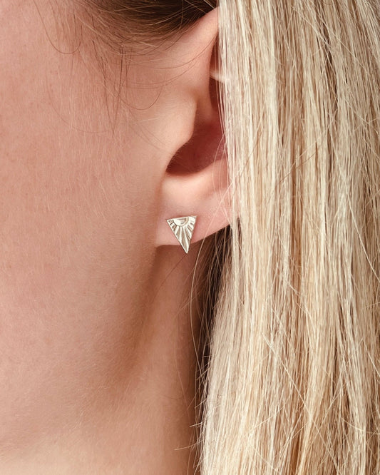 Sterling Silver Small Triangle Studs