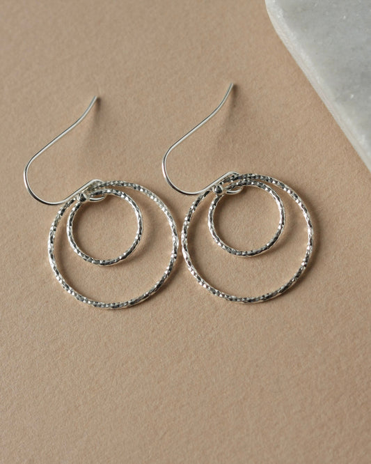 Sterling Silver Round Sparkly Earrings