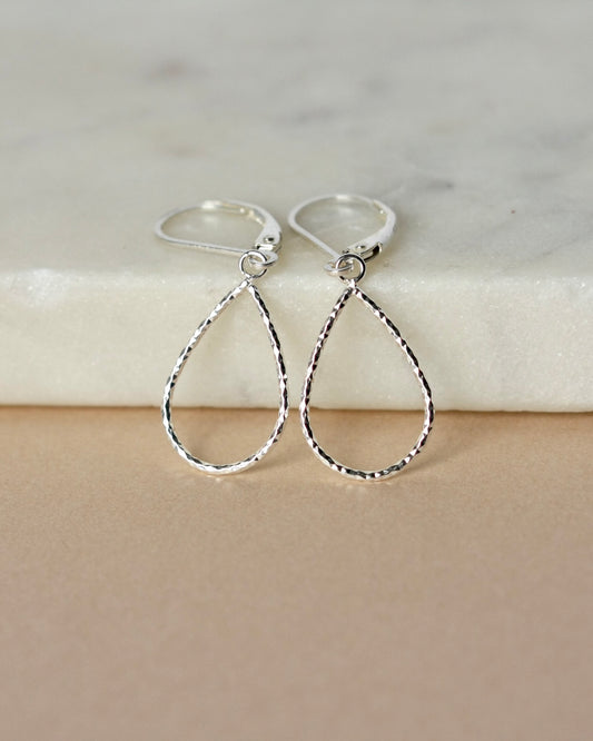 Sparkly Sterling Silver Leverback Earrings