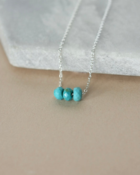 Silver Faceted Turquoise Necklace