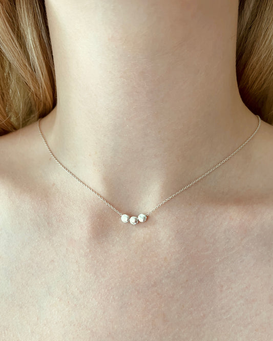 Floating Sterling Silver Bead Necklace