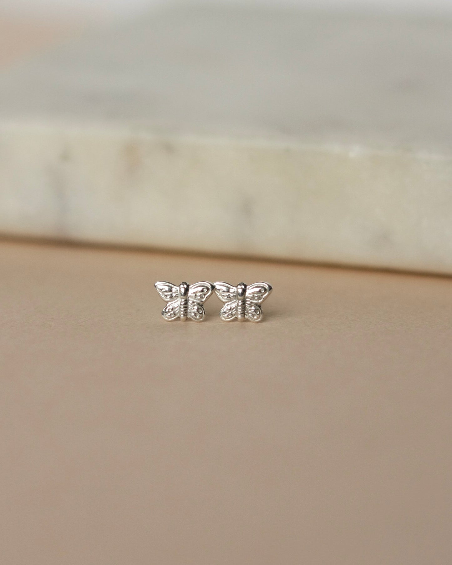 Tiny Sterling Silver Butterfly Studs