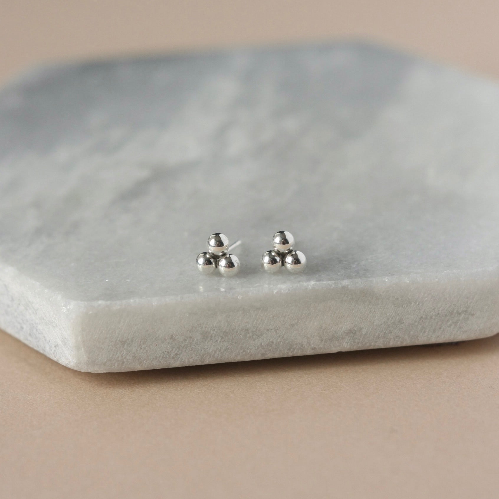 Small silver offers Three Diamond earrings