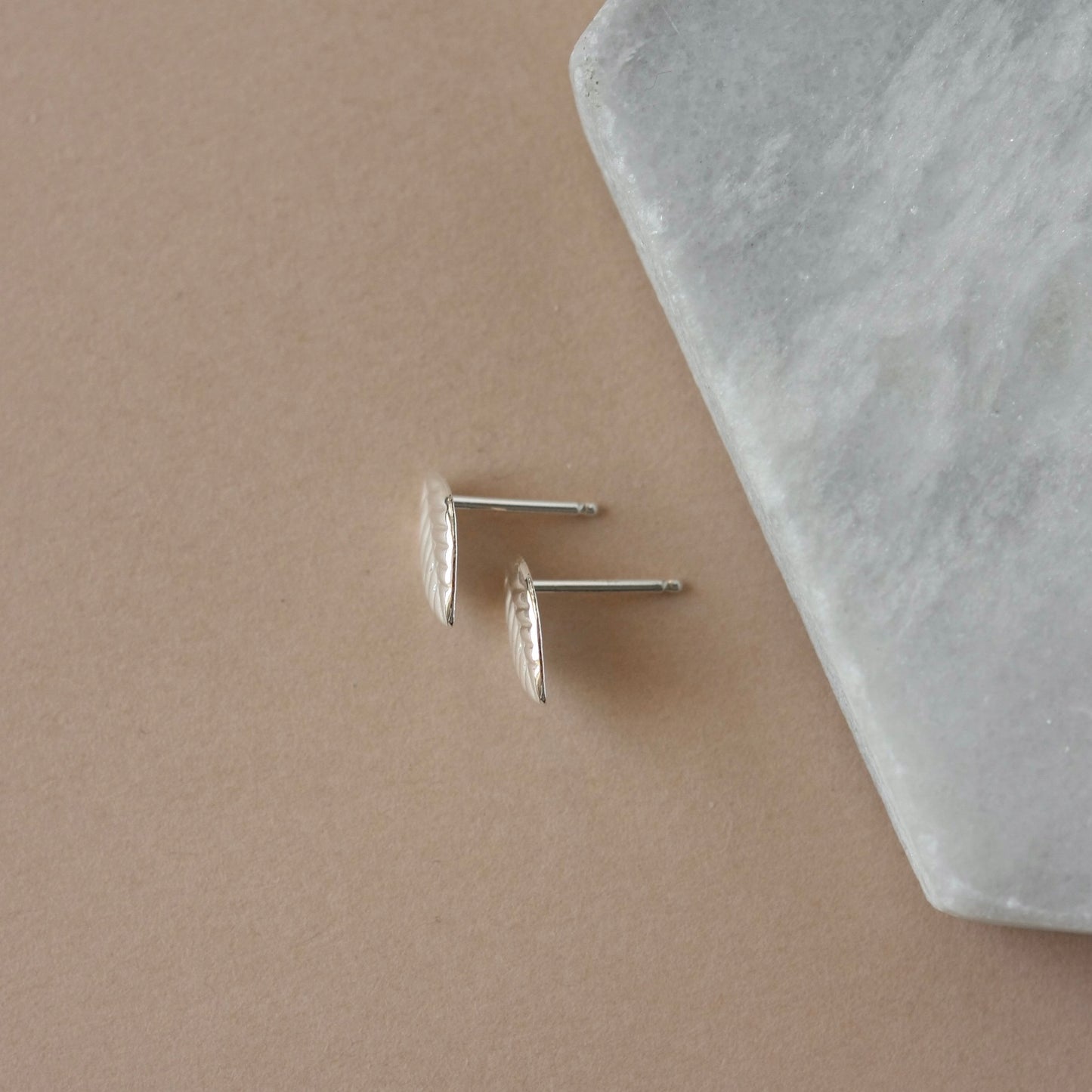 Dainty Sterling Silver Leaf Stud Earrings