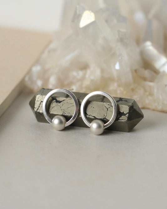 Sterling Silver Round Stud Earrings